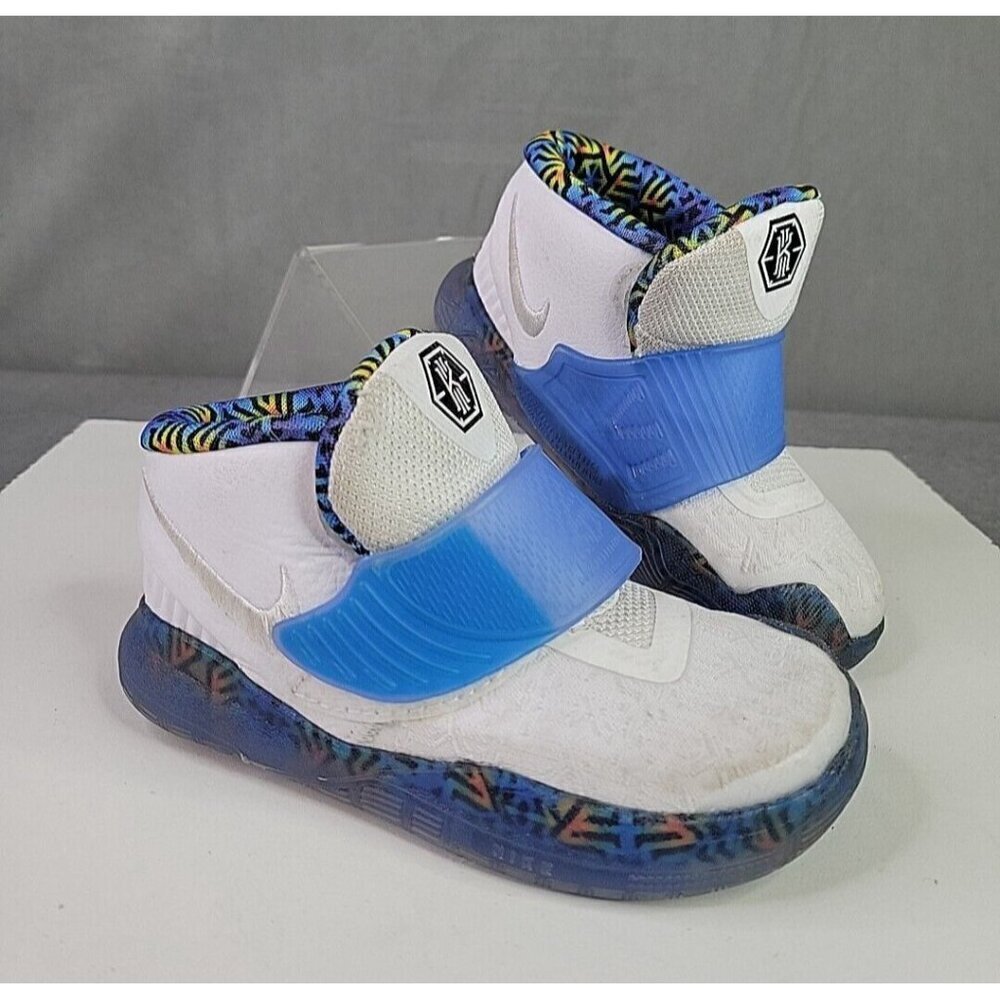 Nike Kyrie 6 Sapphire TD Hook & Loop Shoe Sneaker White Blue Baby Toddler Sz 9C